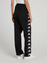 Black Kappa Interlock Jogging Pants