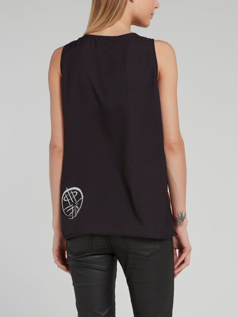 Studded Rose Skull Tank Top