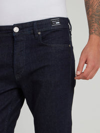 Dark Wash Straight Leg Denim Jeans