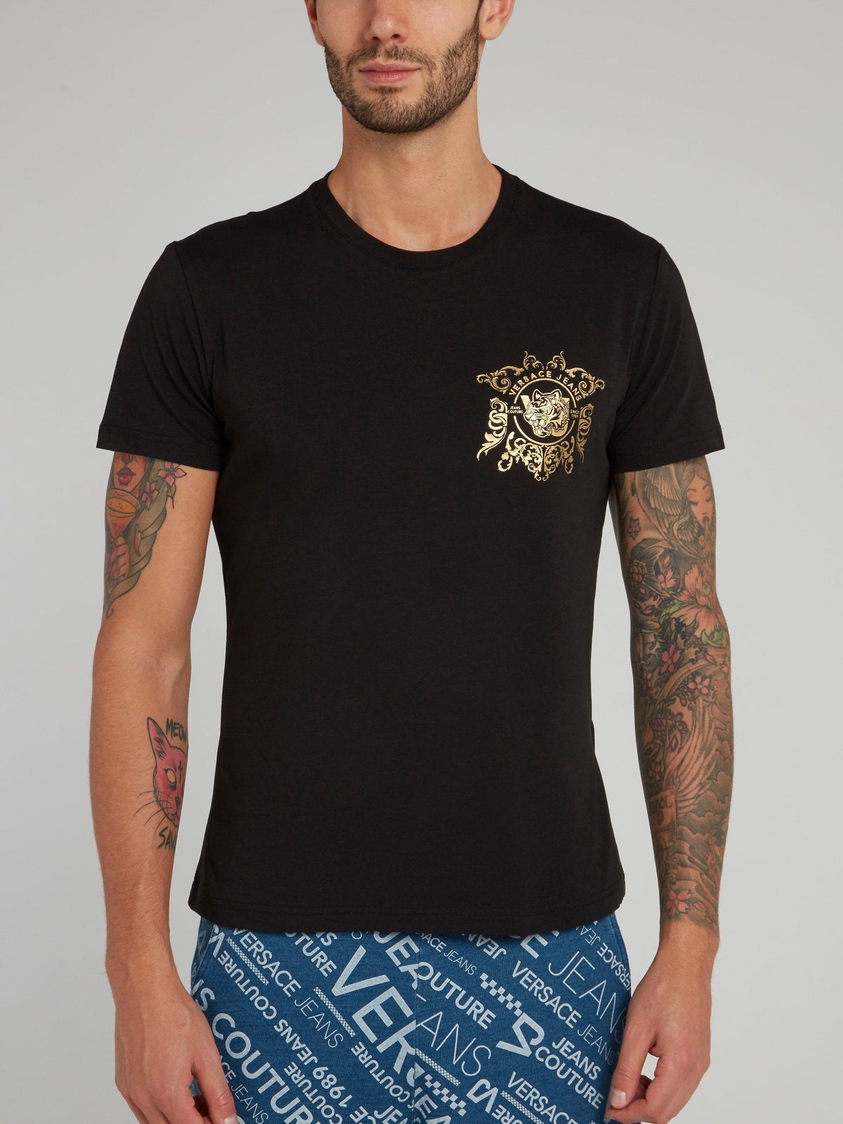 Black Slim Cut Cotton T-Shirt