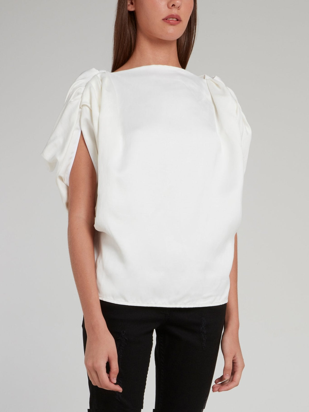 White Bateau Neckline Assured Blouse