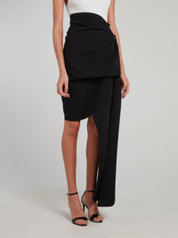 Black Fortune Drape Skirt