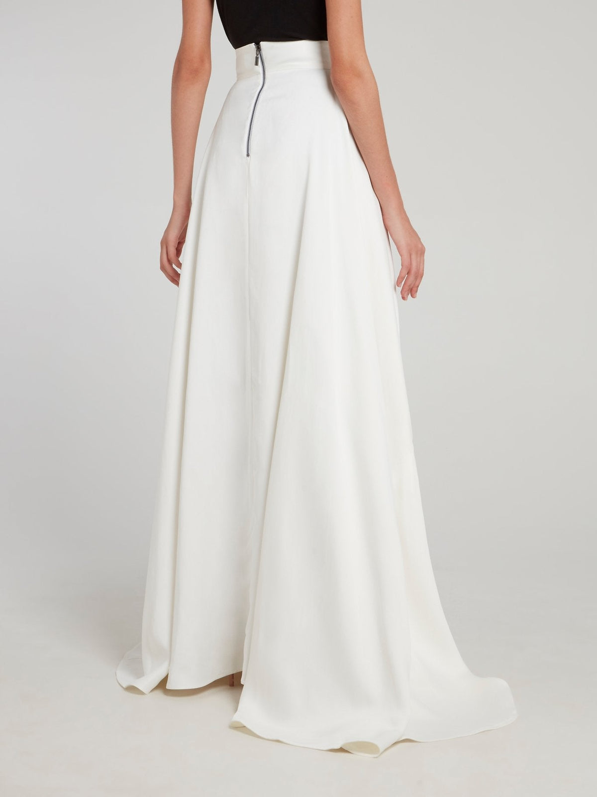 White Flared Evening Skirt