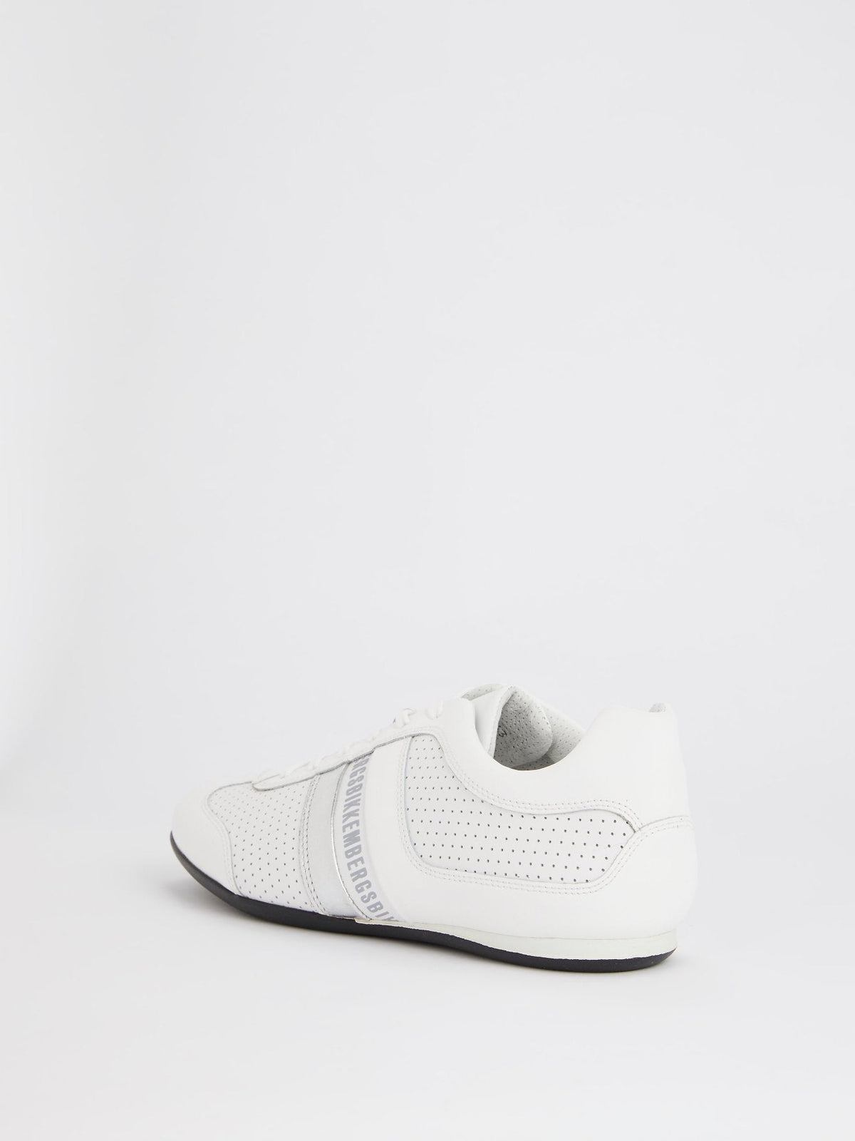 White Perforated Low Top Sneakers