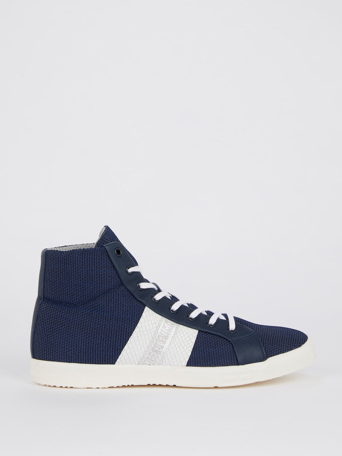 Navy Mesh High Top Sneakers