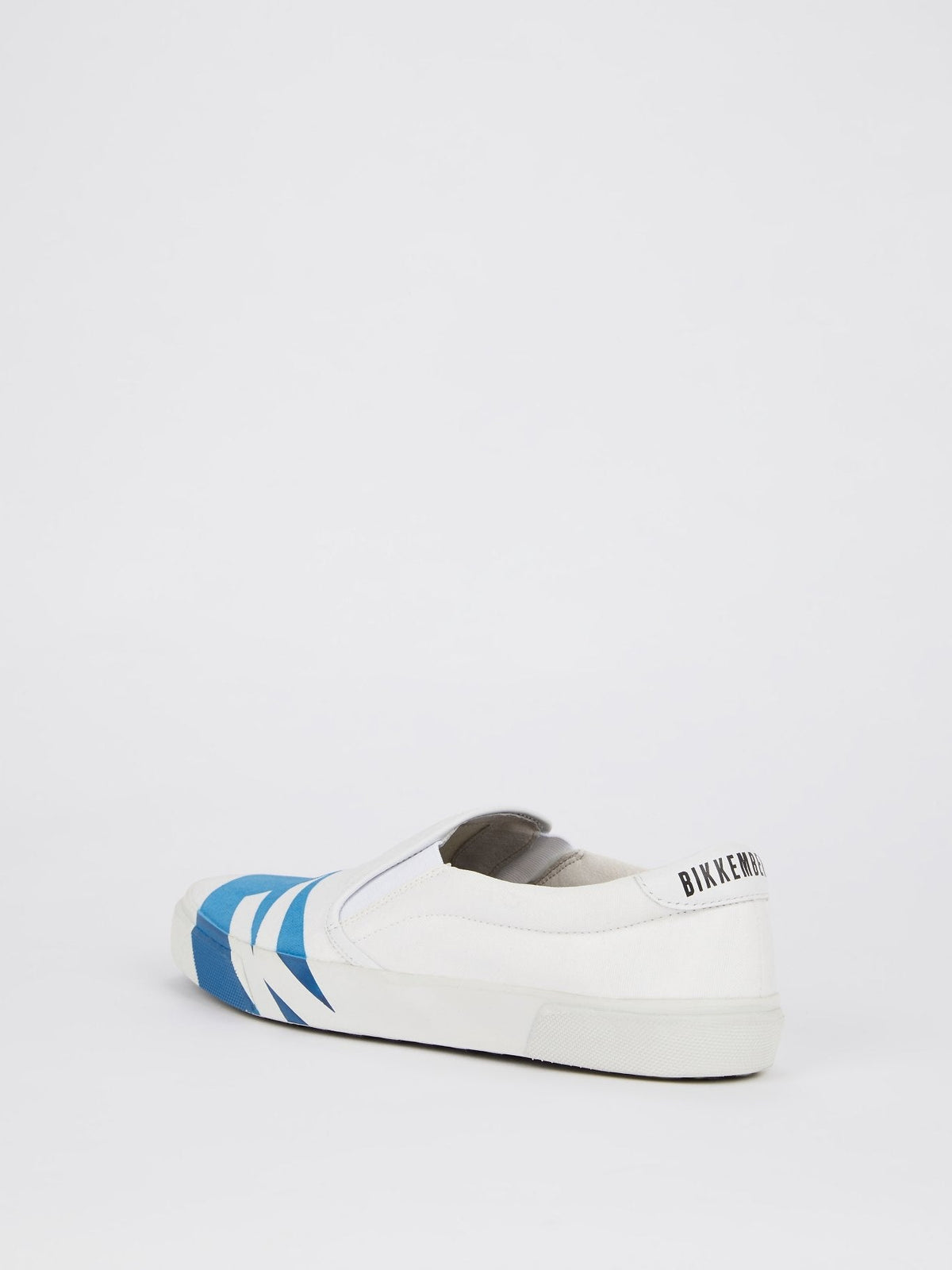 White Contrast Stripe Slip On Sneakers