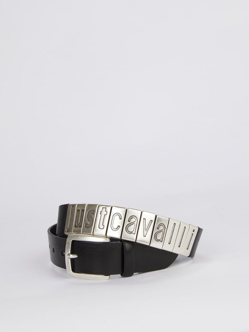 Logo Embellished Leather Belt