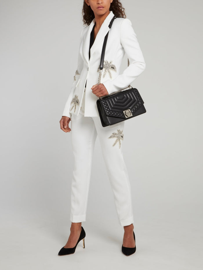 Aloha Plein White Embellished Blazer