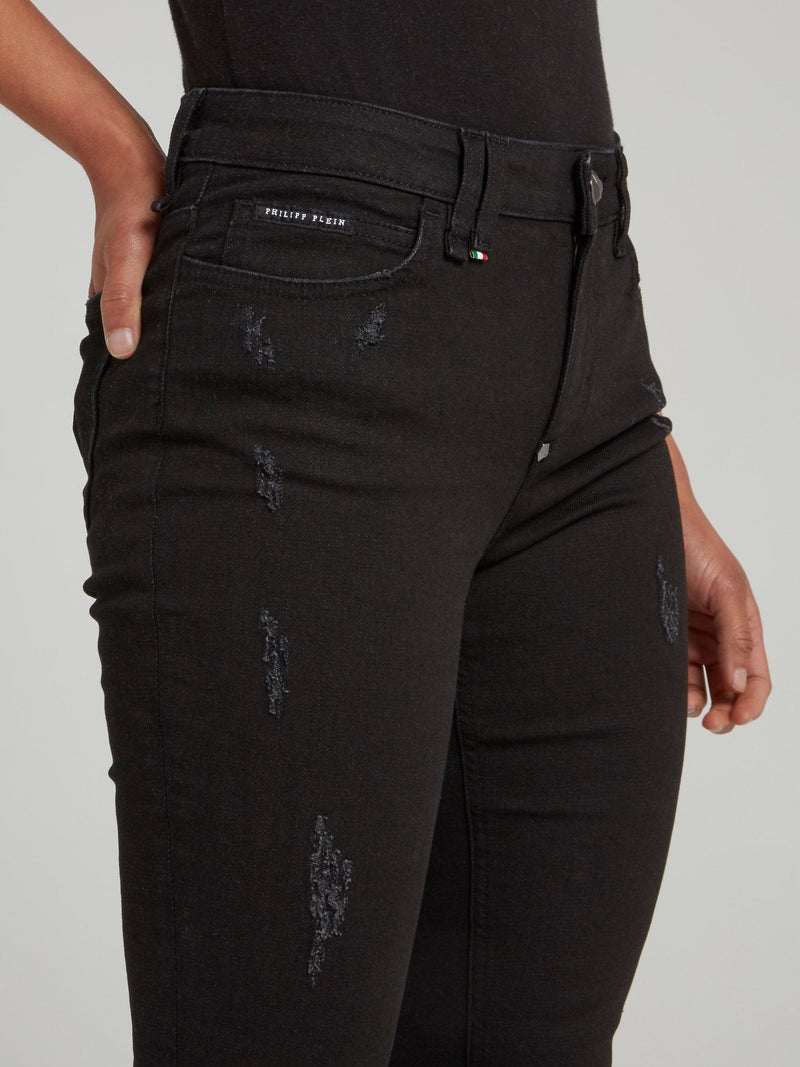 Black Distressed Skinny Jeans