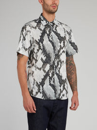 Snake Skin Print Short Sleeve Shirt