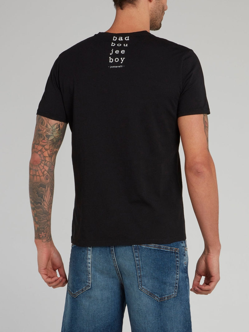 Black Statement Graphic Print T-Shirt