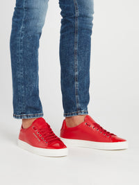 Red Patent Leather Heel and Toe Patch Sneakers