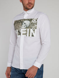 Jungle Print Logo Long Sleeve Shirt