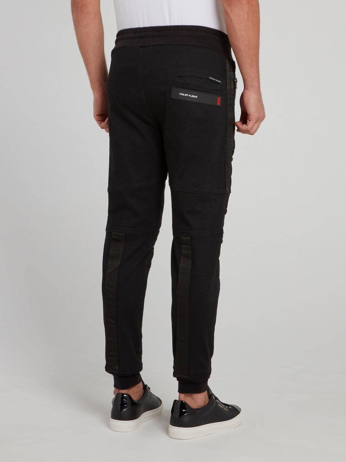 Black Drawstring Biker Track Pants