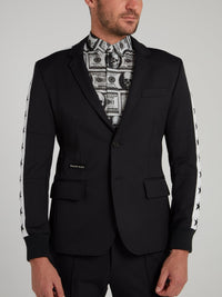 Black Side Stripe Stars Blazer