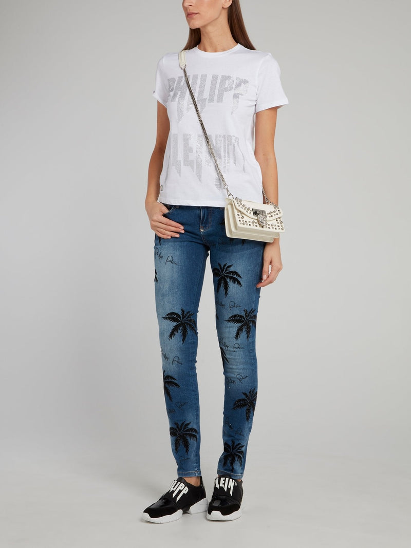 Aloha Plein Embellished Slim Fit Denim Jeans