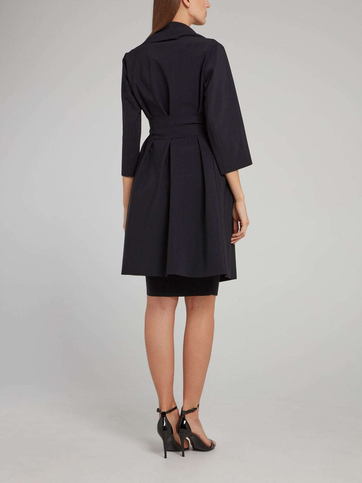 Saveria Black Bow Trench Coat