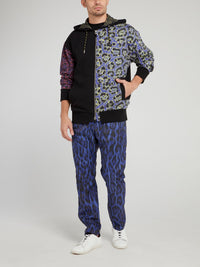 Blue Leopard Print Trousers