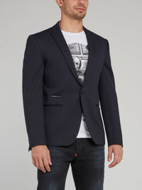 Navy Multi-Stud Skull Blazer