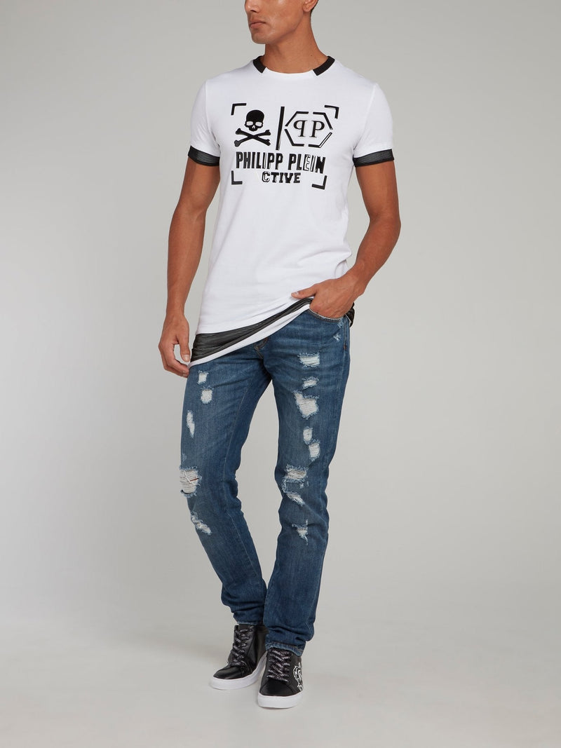 White Net Edge Logo T-Shirt