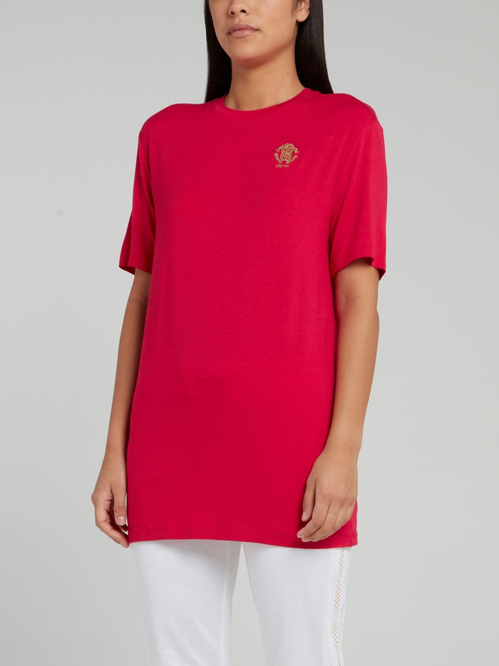 Red Half Sleeve Crewneck T-Shirt