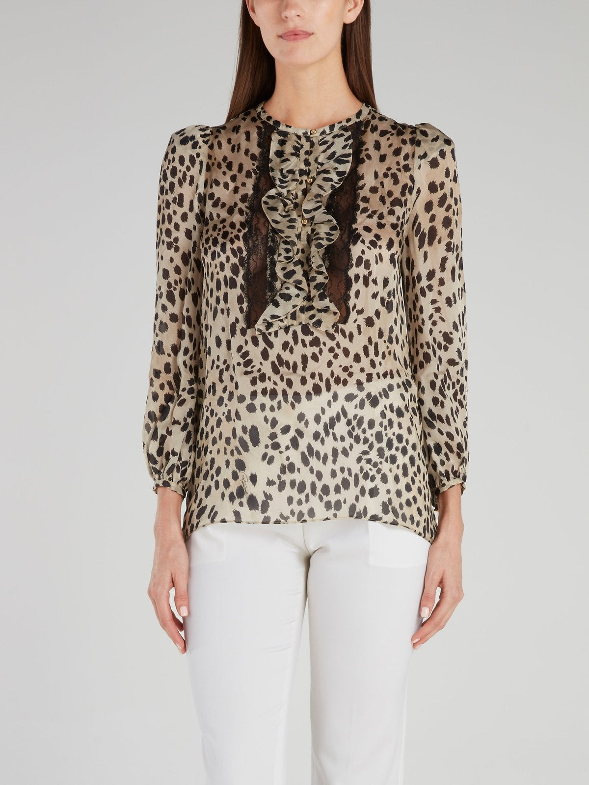 Leopard Print Ruffle Shirt