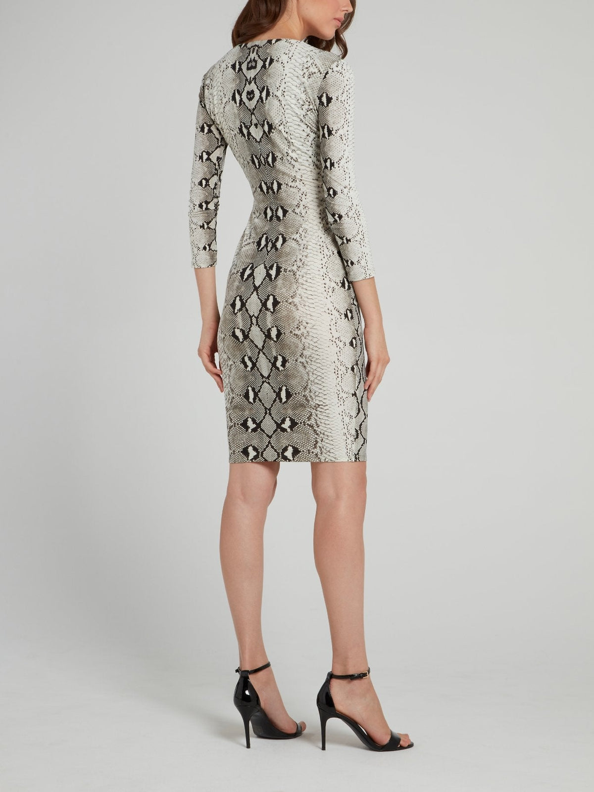 Snake Effect Embellished Mini Dress