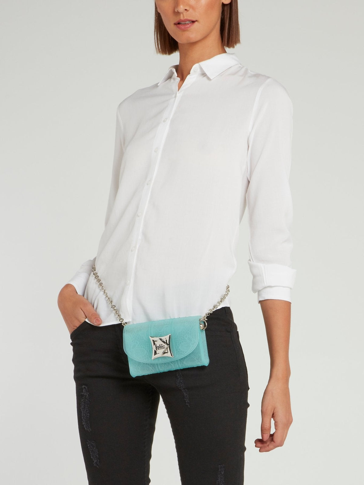 Crystal Blue Iris Lace Mini Bag