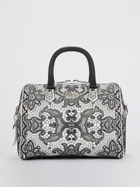 Medium Bauletto Lace Top Handle Bag