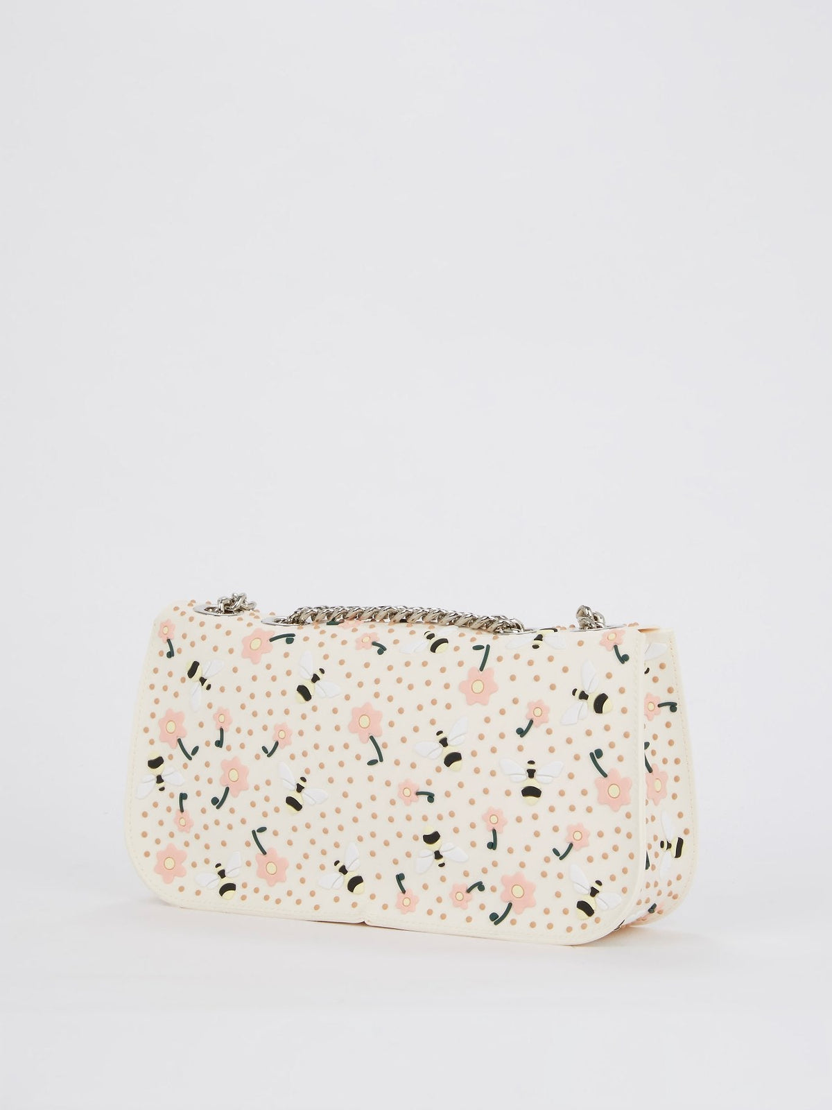 Off White Elide Bee Floral Shoulder Bag