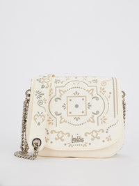 Beige Big Dafne Azulejos Shoulder Bag