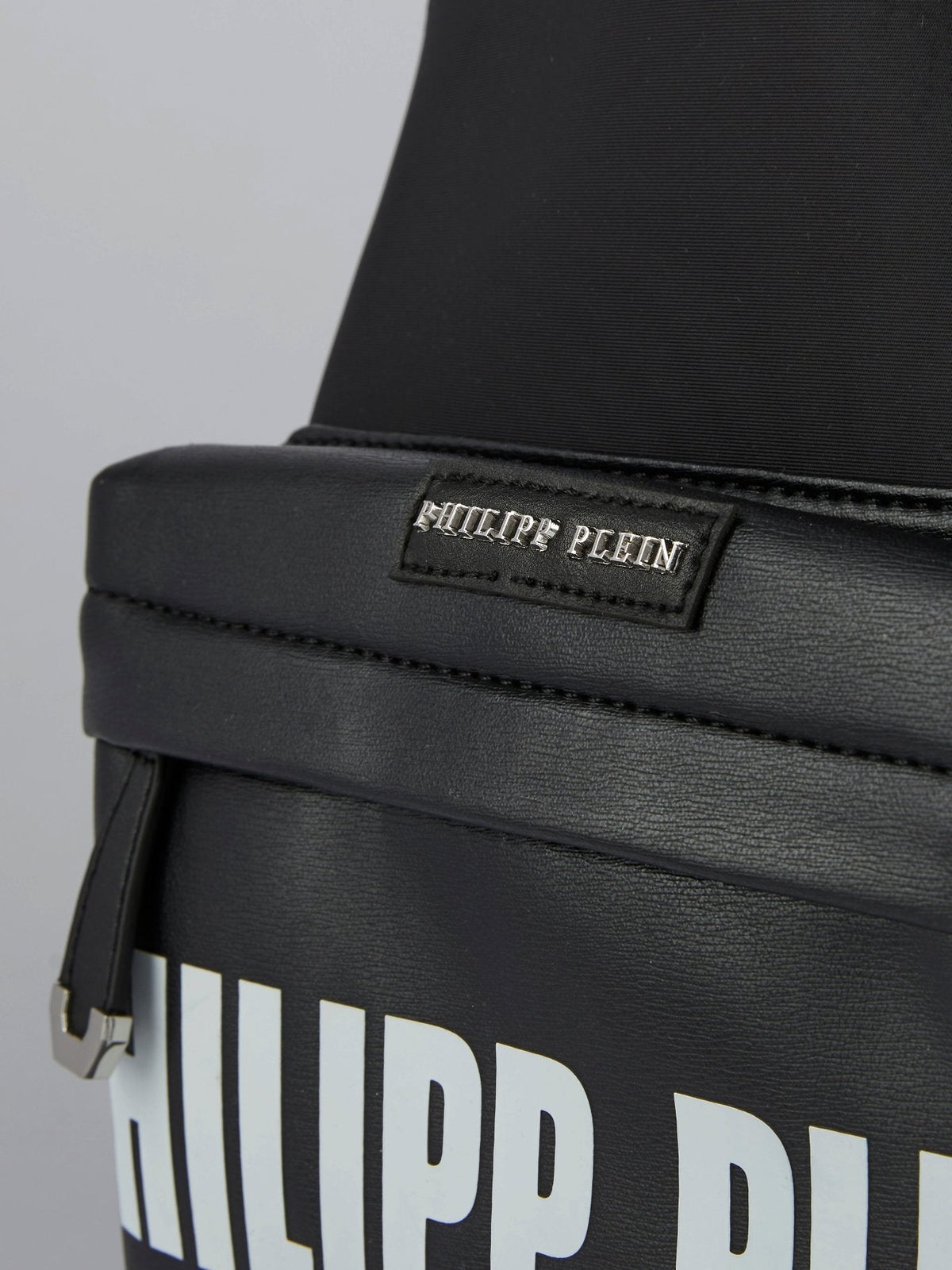 PP1978 Black Logo Leather Backpack