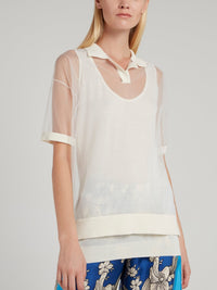 White Solid Edge Mesh Top