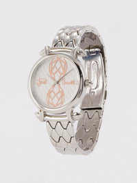 Silver Tone Steel Dress Watch