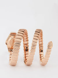 Roberto Cavalli by Franck Muller Rose Gold Snake Spiral Bracelet Watch