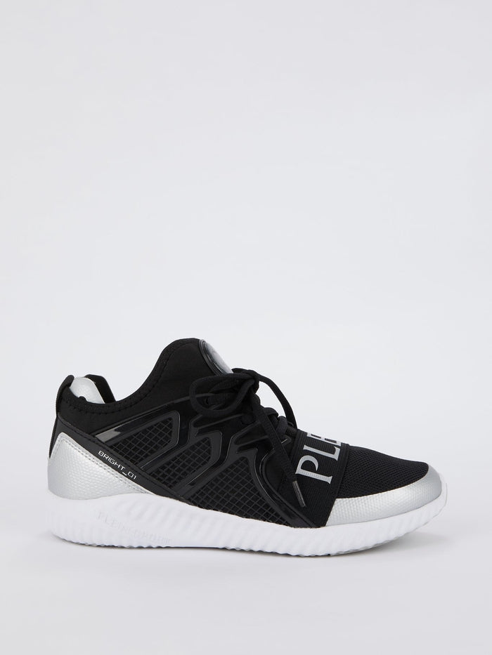 Black Logo Strap Low Top Sneakers