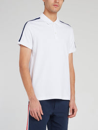 White Shoulder Stripe Polo Shirt