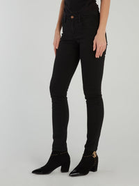 Black Cotton Skinny Jeans