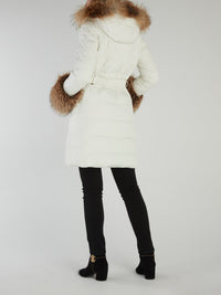 White Fox Fur Down Jacket