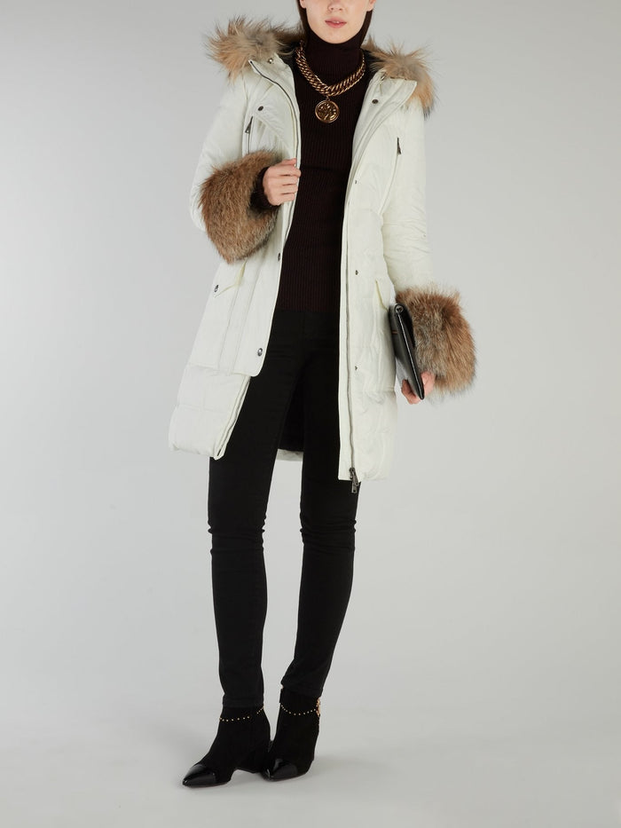 White Fox Fur Down Jacket