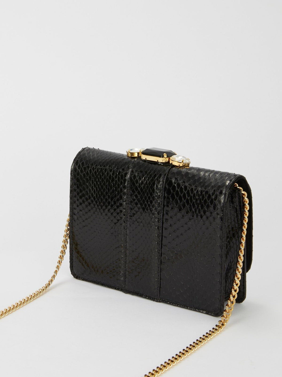 Cliky Snake Black Clutch Bag