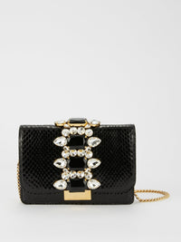 Cliky Snake Black Clutch Bag