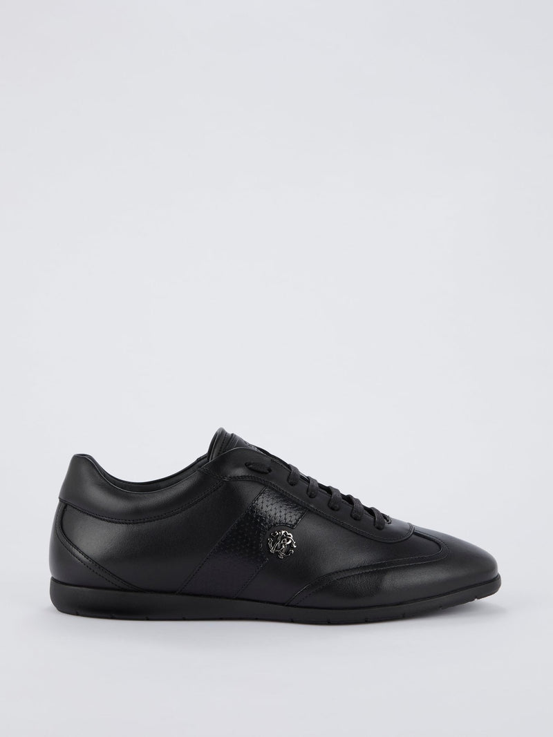 Black RC Monogram Leather Sneakers