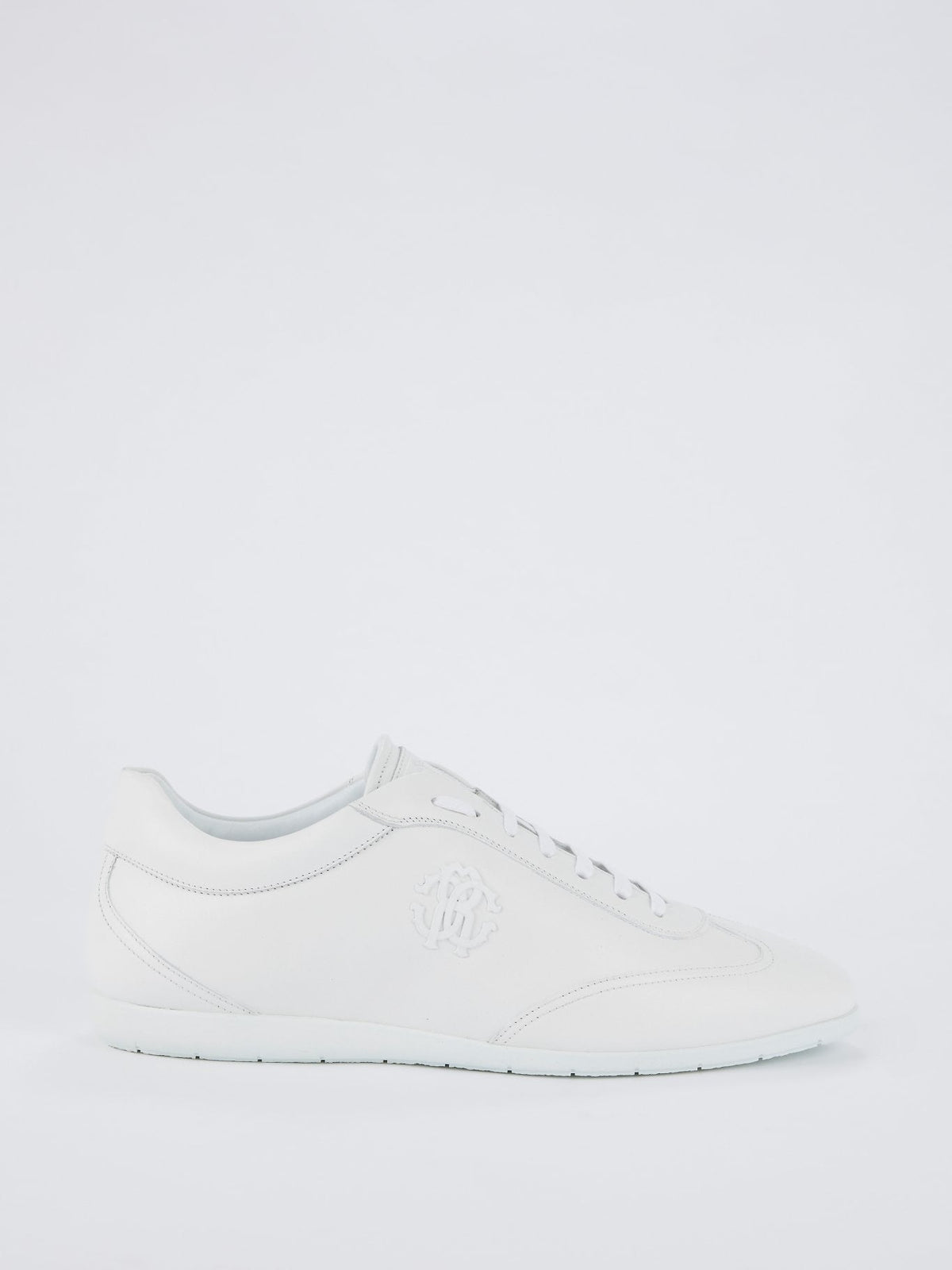 White Low Top Logo Sneakers