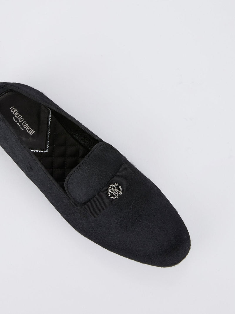 Black Pony Hair Loafers