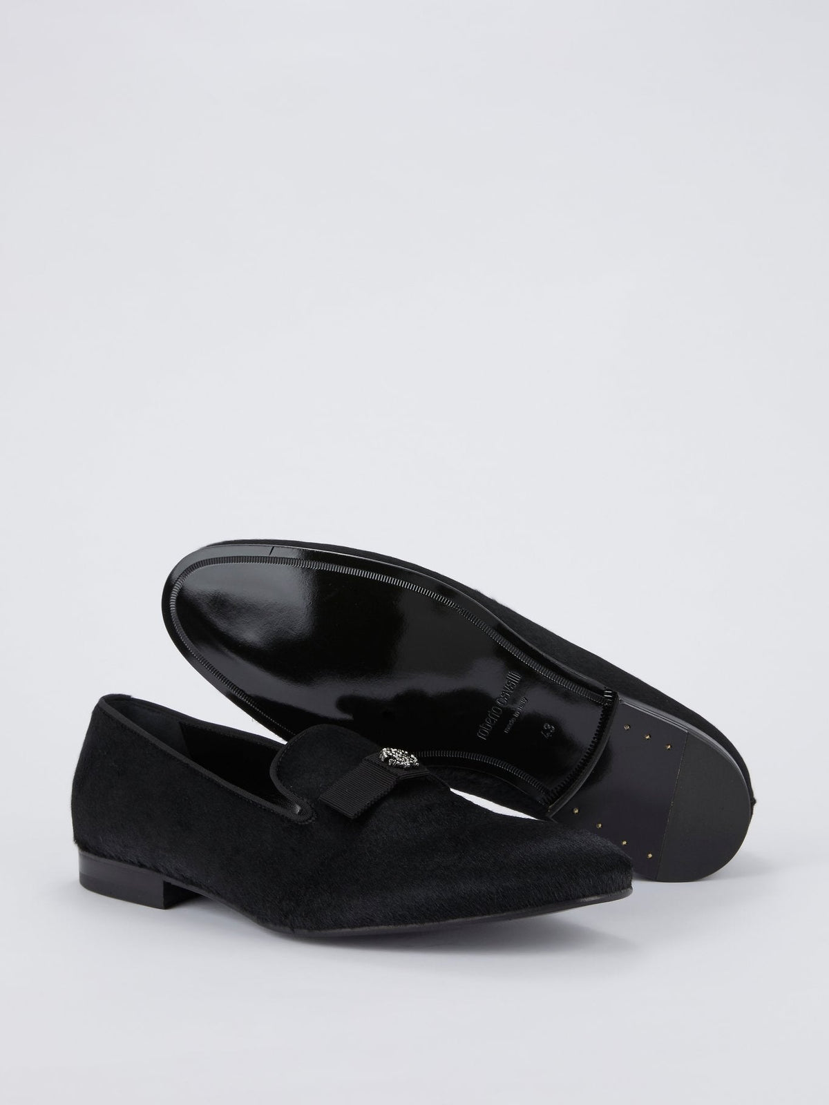 Black Pony Hair Loafers