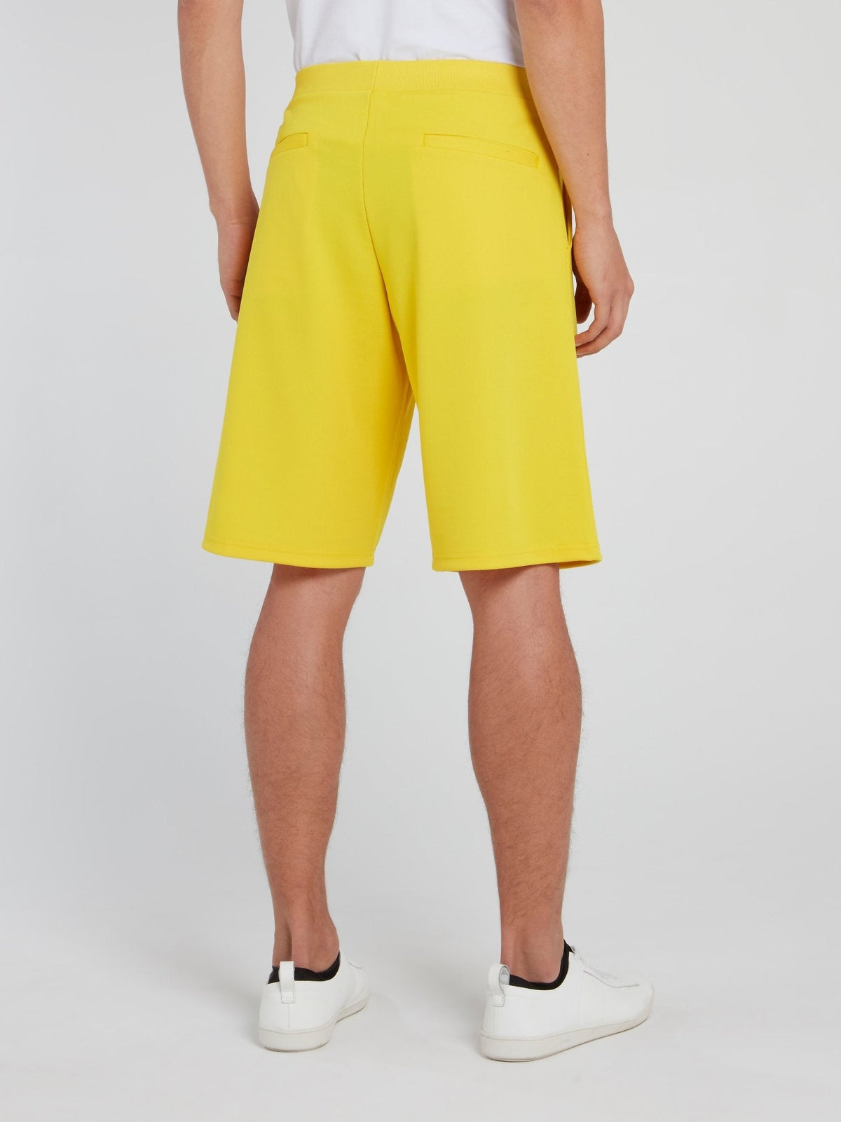 Yellow Logo Stripe Drawstring Shorts