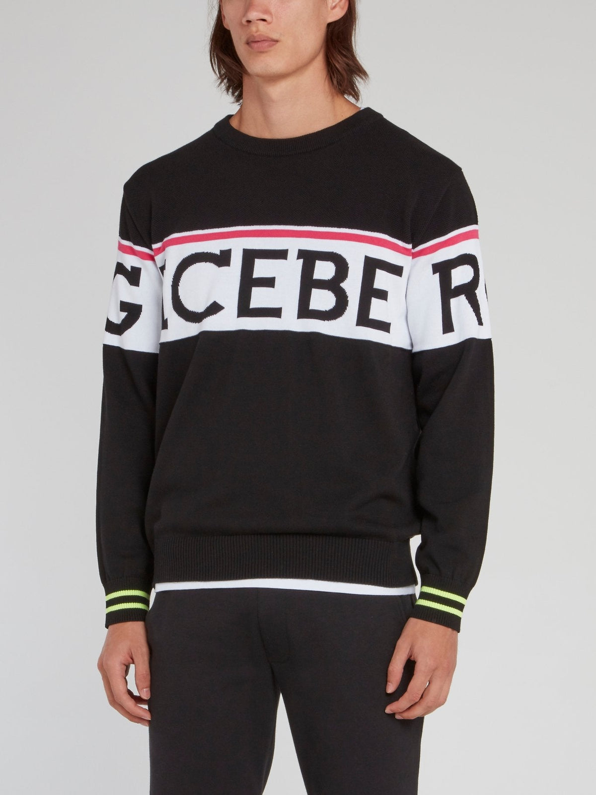 Black Crewneck Logo Knitted Sweater