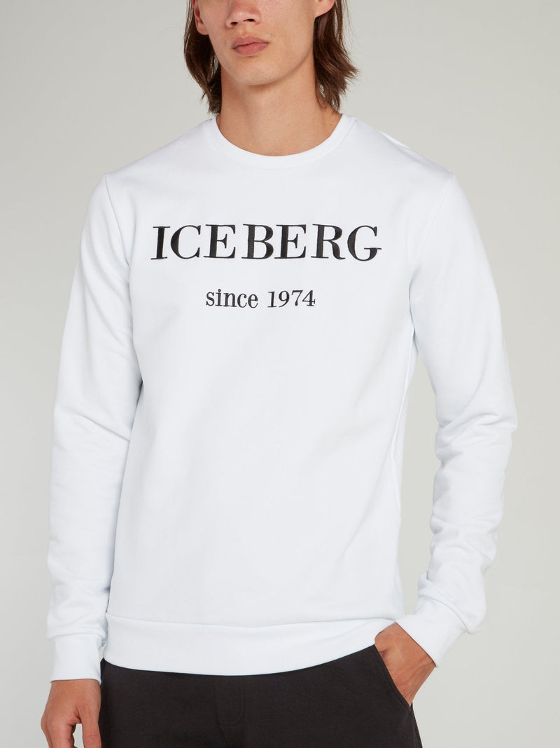 White Classic Logo Cotton Sweatshirt