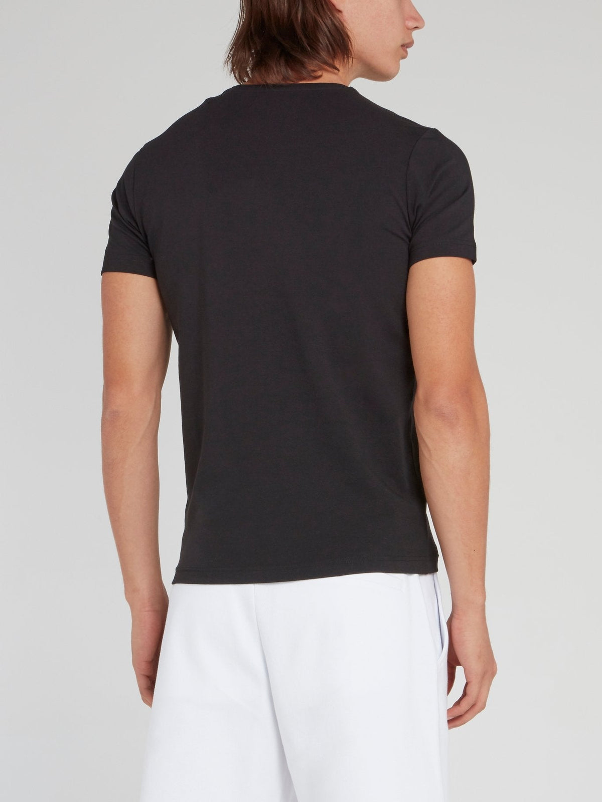 Black Logo Print Round Neck T-Shirt